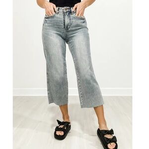 Judy Blue Tanner Mid Rise Wide Leg Jeans